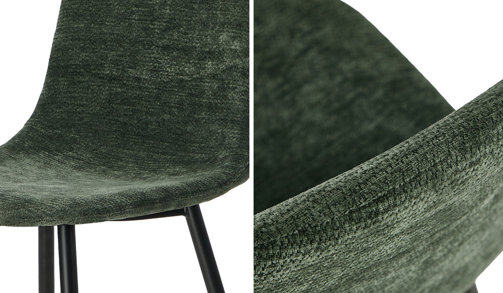 Green Chenille Dining Chairs Set of 2 | Simpledeals