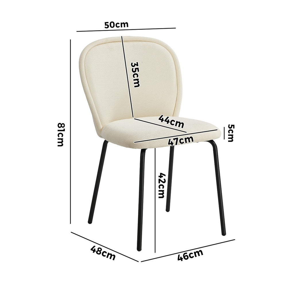 Dining Chairs Set of 6 Chenille Metal Legs | Simpledeals