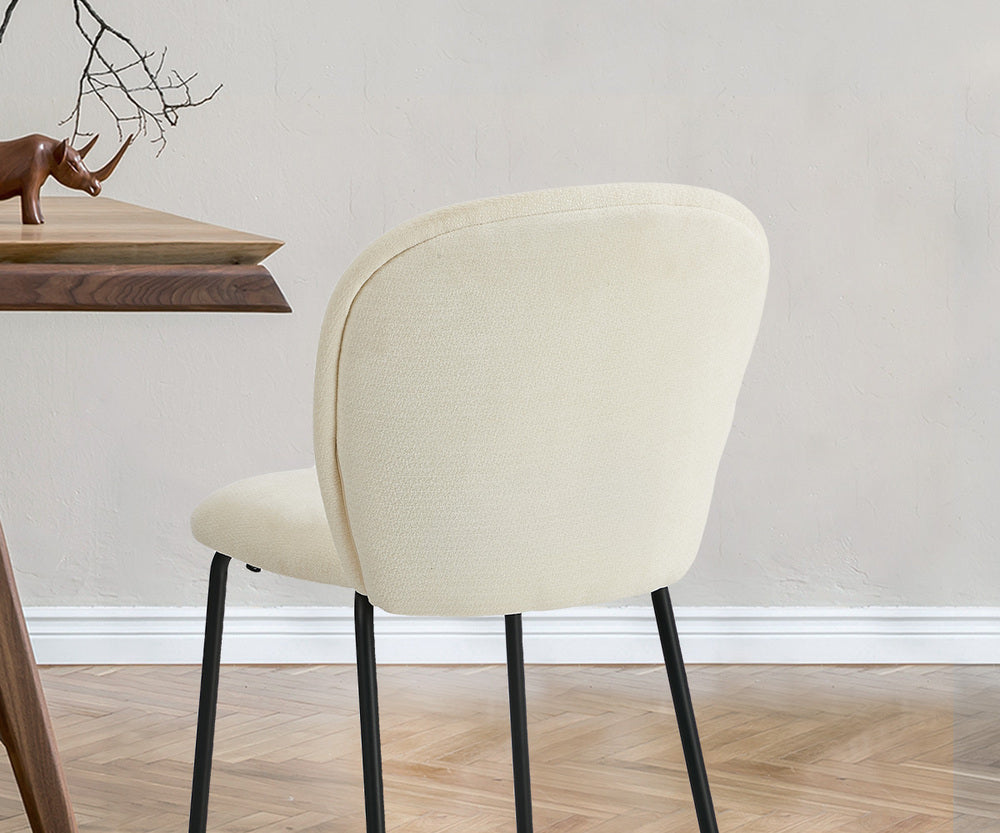 Dining Chairs Set of 6 Chenille Metal Legs | Simpledeals