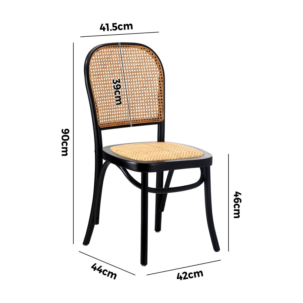 Dining Chairs Wooden Chairs Rattan Seat Beige