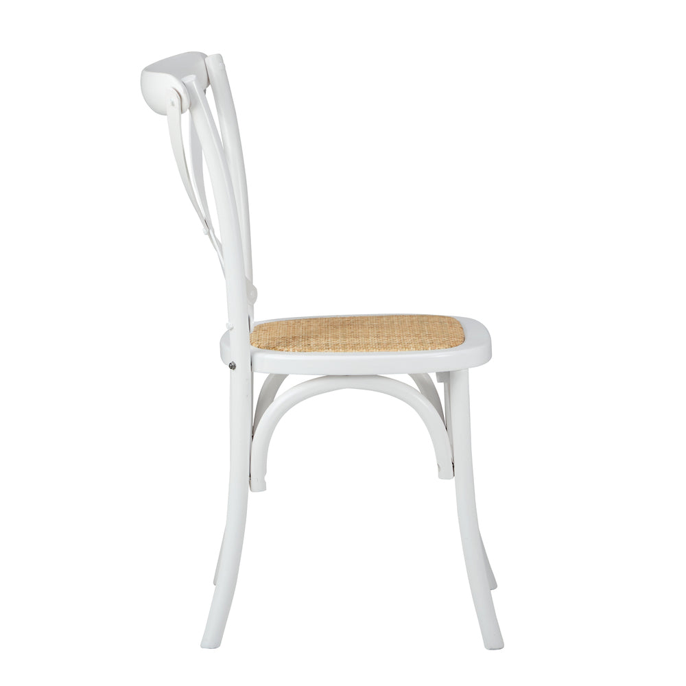 Crossback Dining Chair Ratan Seat Black/Natural/White
