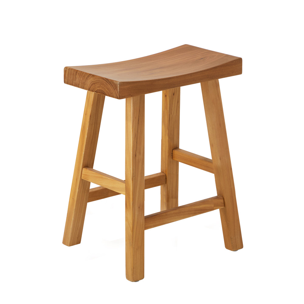 Elm Wood Dining Stool Solid Timber Seat | Simpledeals