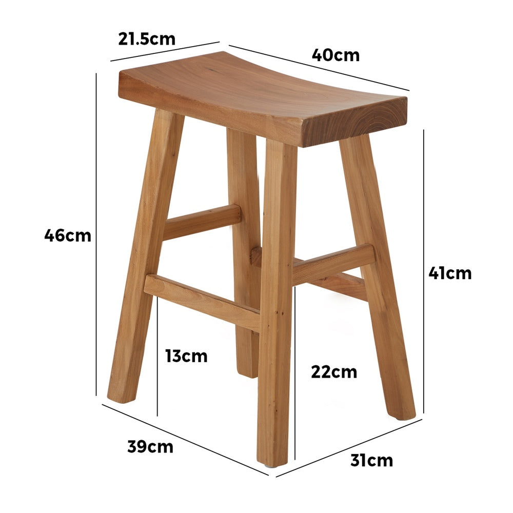 Elm Wood Dining Stool Solid Timber Seat | Simpledeals