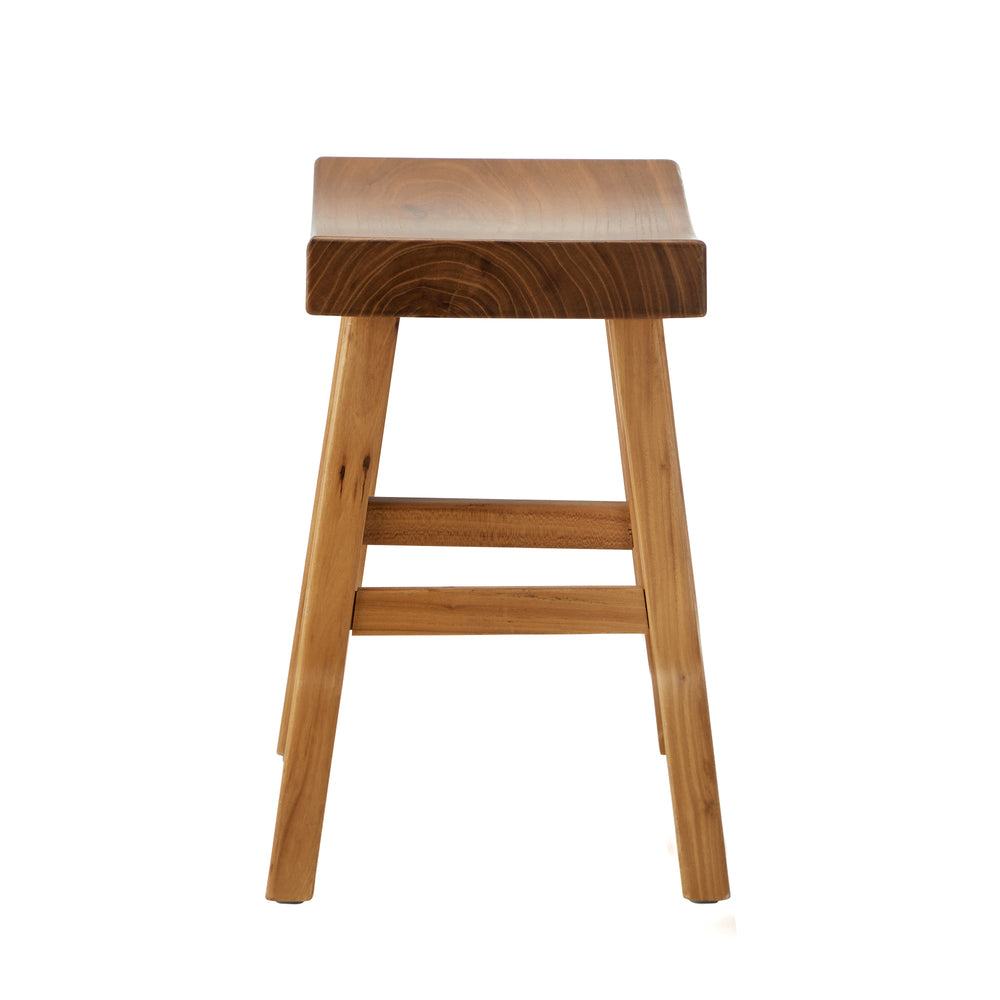 Elm Wood Dining Stool Solid Timber Seat | Simpledeals