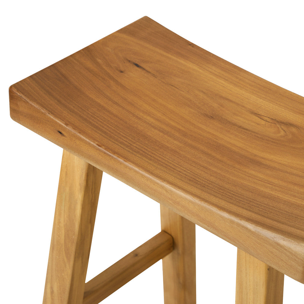 Elm Wood Dining Stool Solid Timber Seat | Simpledeals