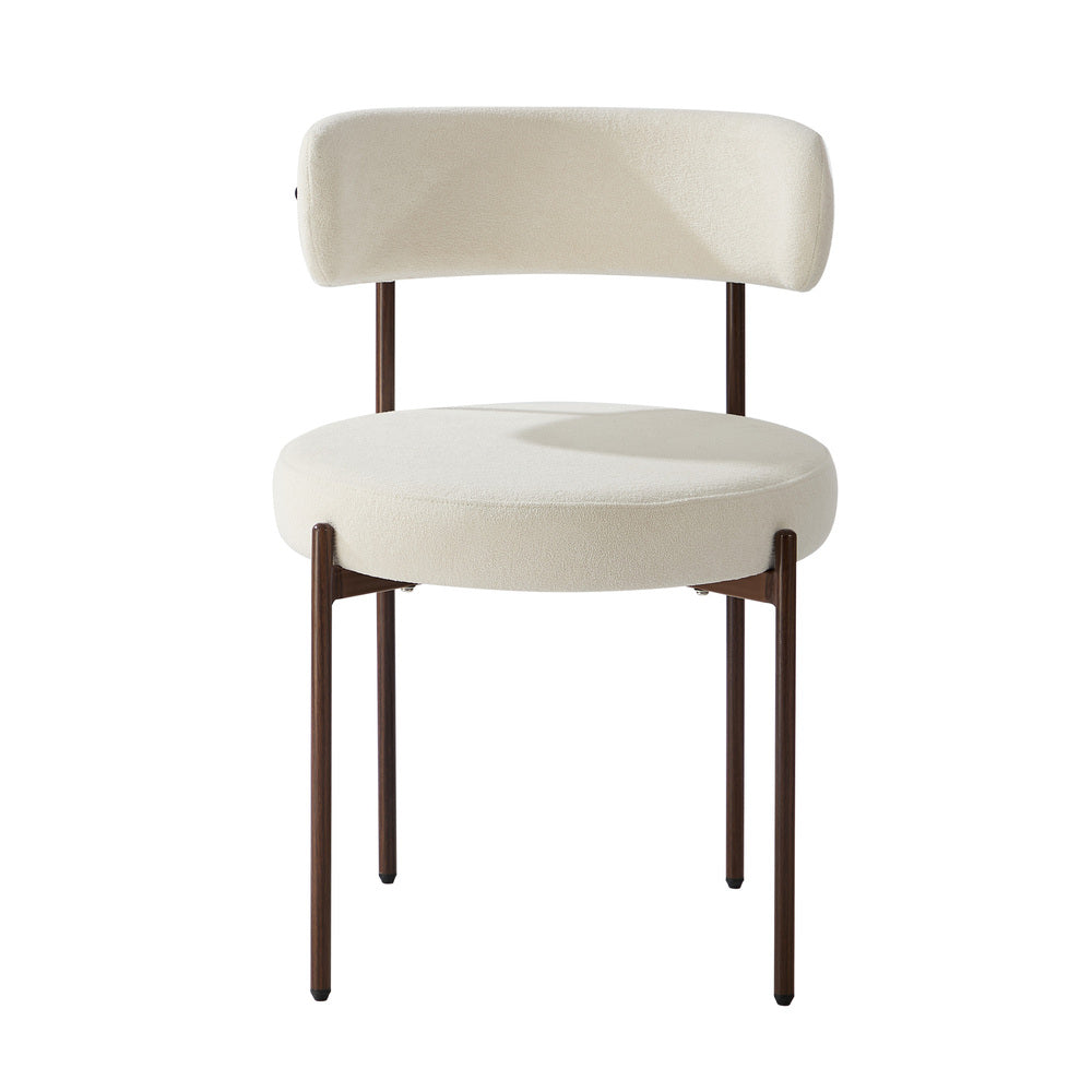 Dining Chairs Boucle White 51.5x51.5x77cm