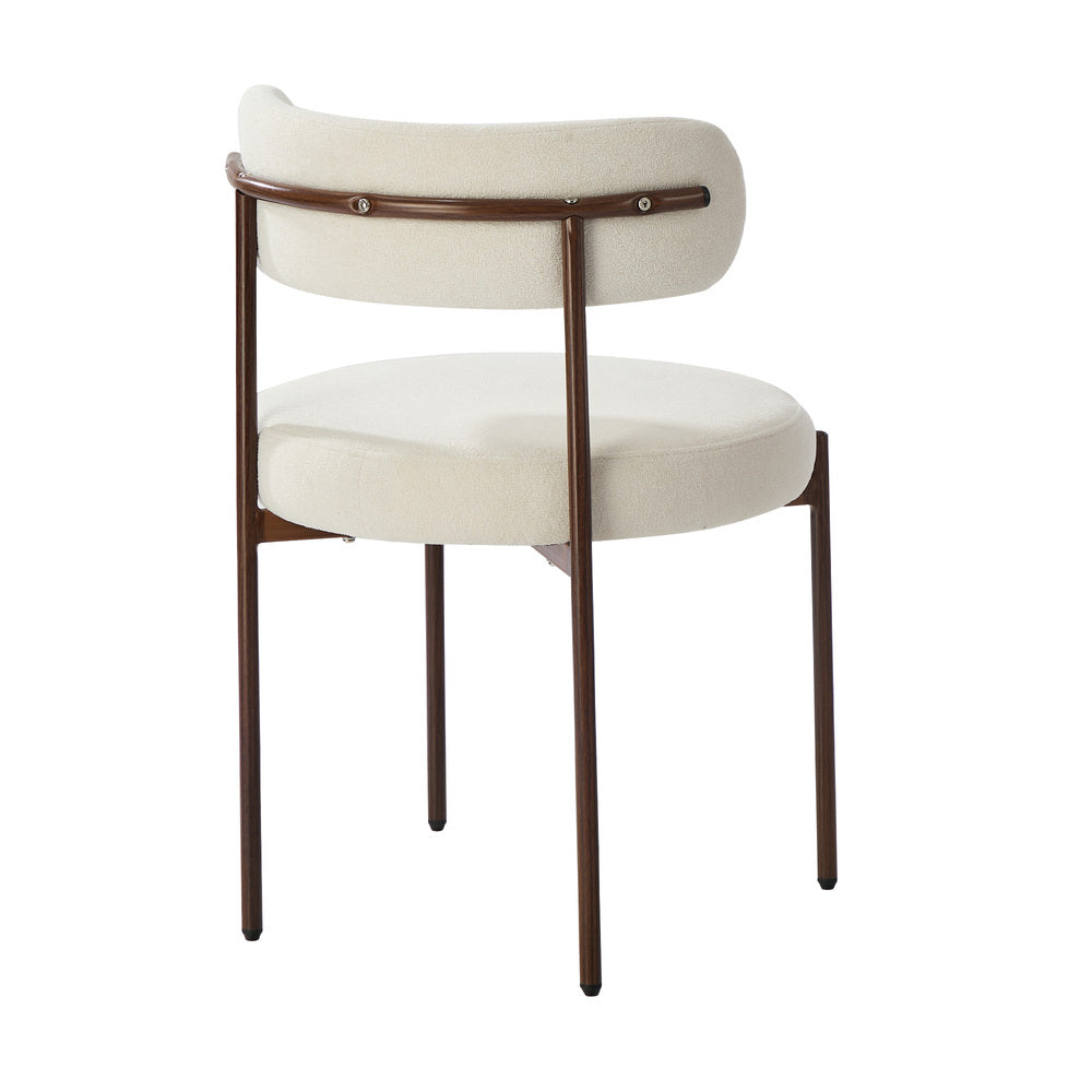 Dining Chairs Boucle White 51.5x51.5x77cm