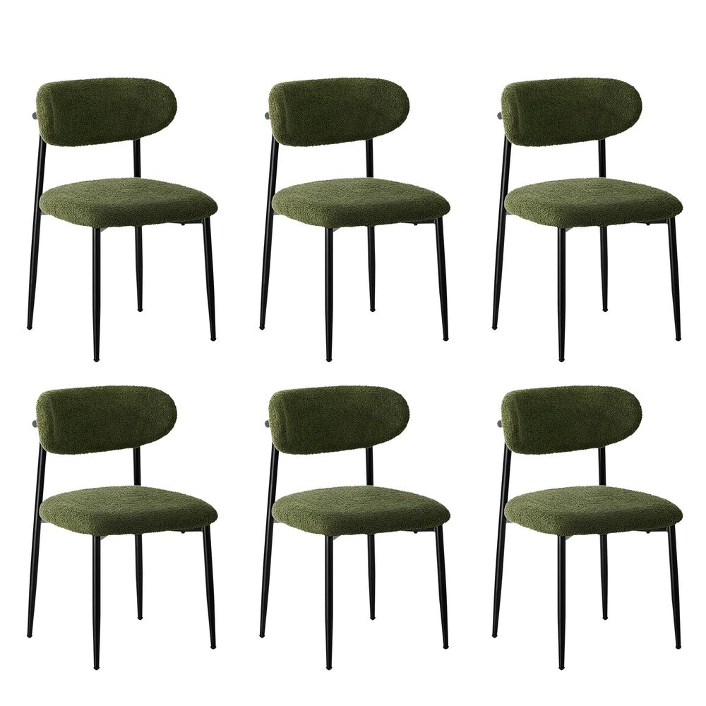 4x,6x,8x Dining Chairs Kitchen Chair Cafe Chair Boucle Black&Green