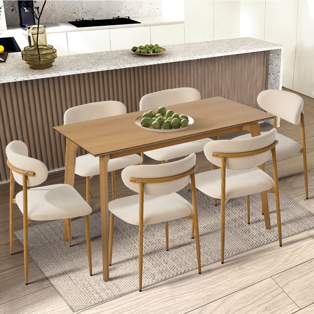 Beige Dining Chairs Boucle 79x50x42cm