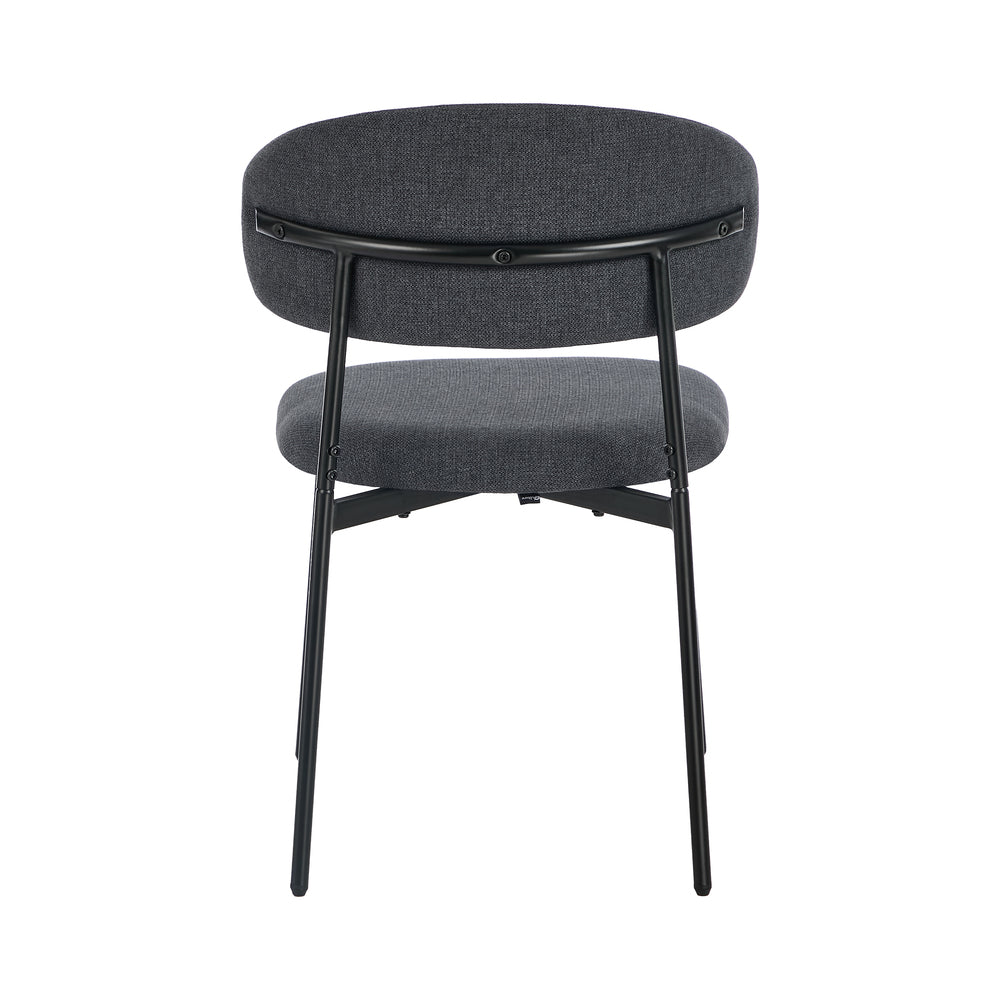 Dining Chair Linen Fabric Padded Seat Grey Modern Kitchen Furniture