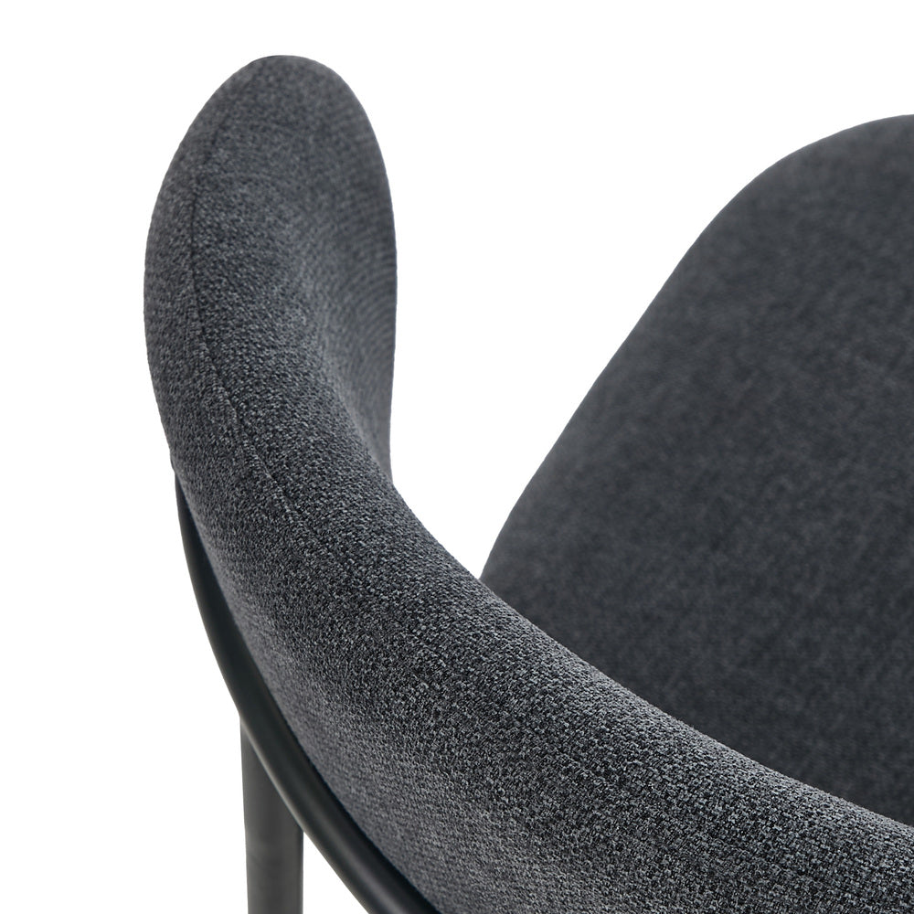 Dining Chair Linen Fabric Padded Seat Grey Modern Kitchen Furniture