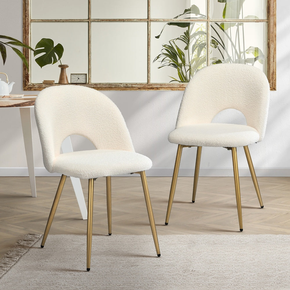 Dining Chairs Armchair Sherpa White