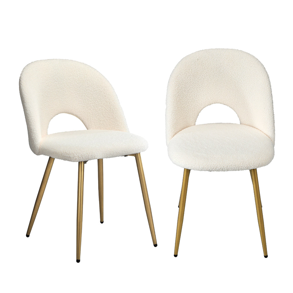 Dining Chairs Armchair Sherpa White