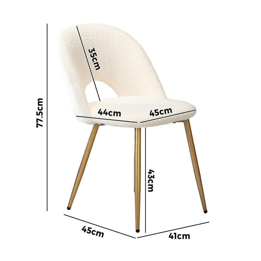 Dining Chairs Armchair Sherpa White