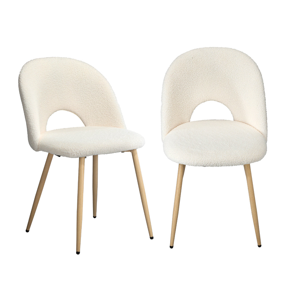Dining Chairs Armchair Sherpa White