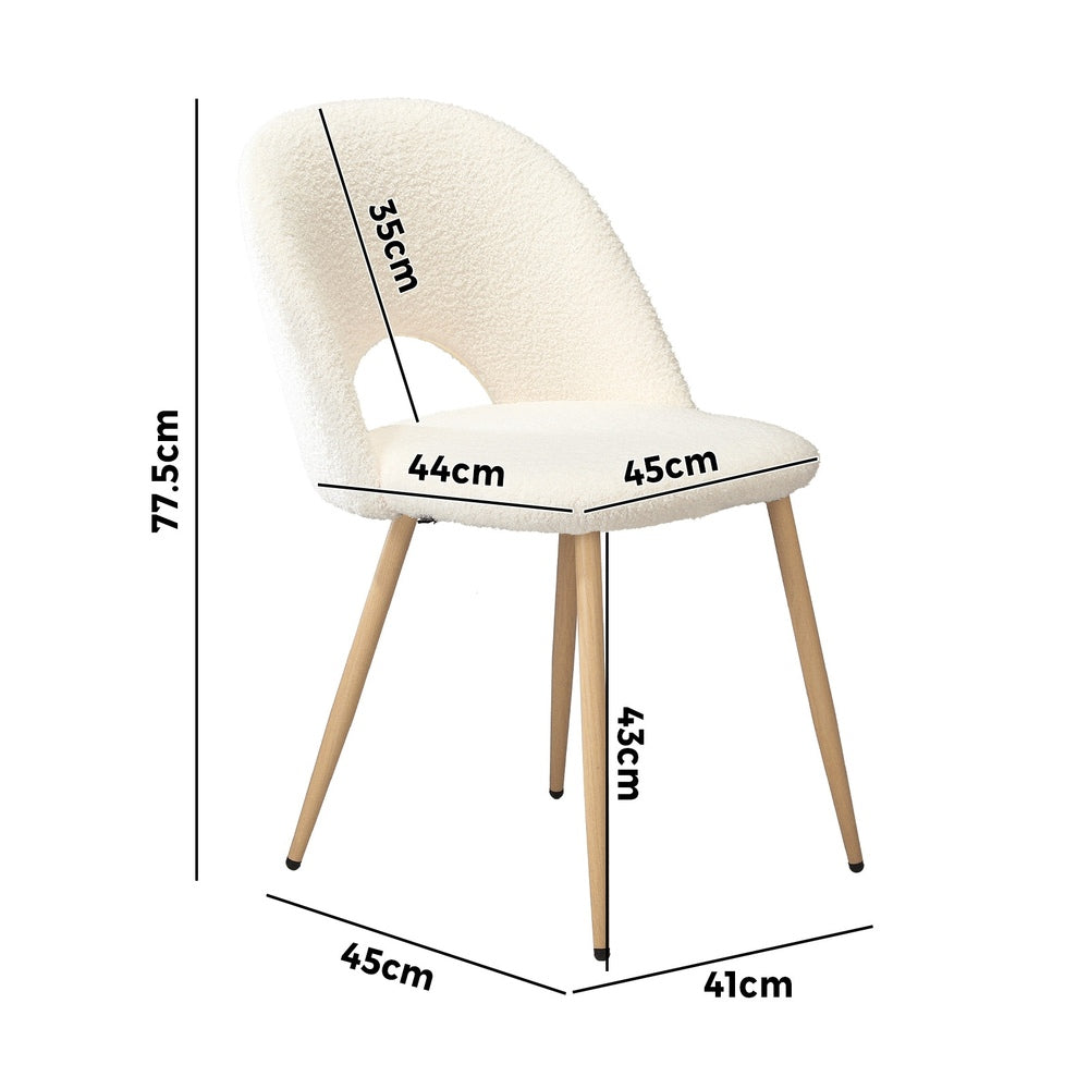 Dining Chairs Armchair Sherpa White