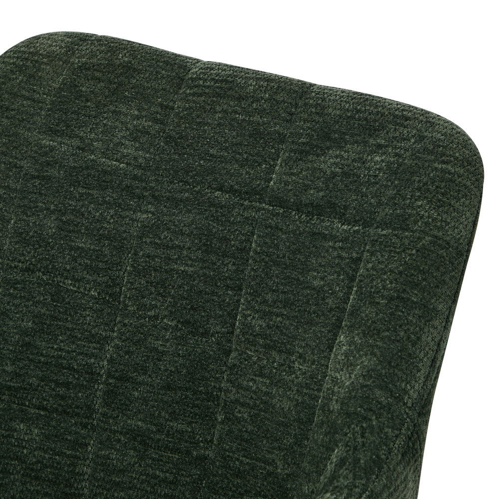 2x Dining Chairs Kitchen Armchairs Chenille Fabric Green