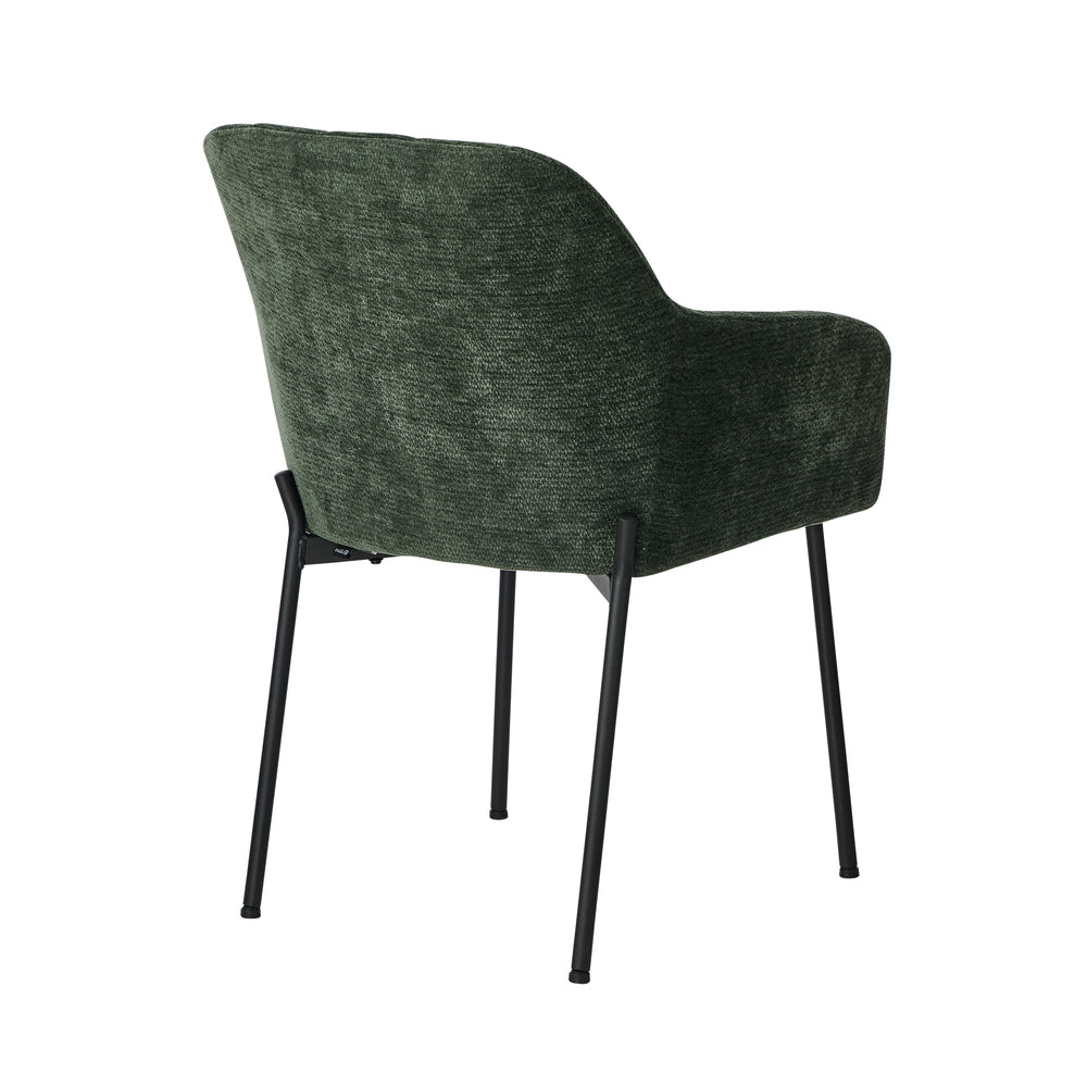 6x Dining Chairs Kitchen Armchairs Chenille Fabric Green