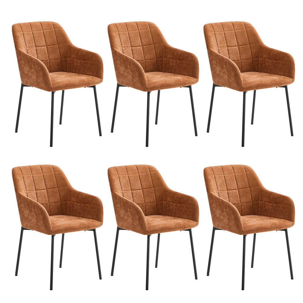 Dining Chairs Orange Chenille