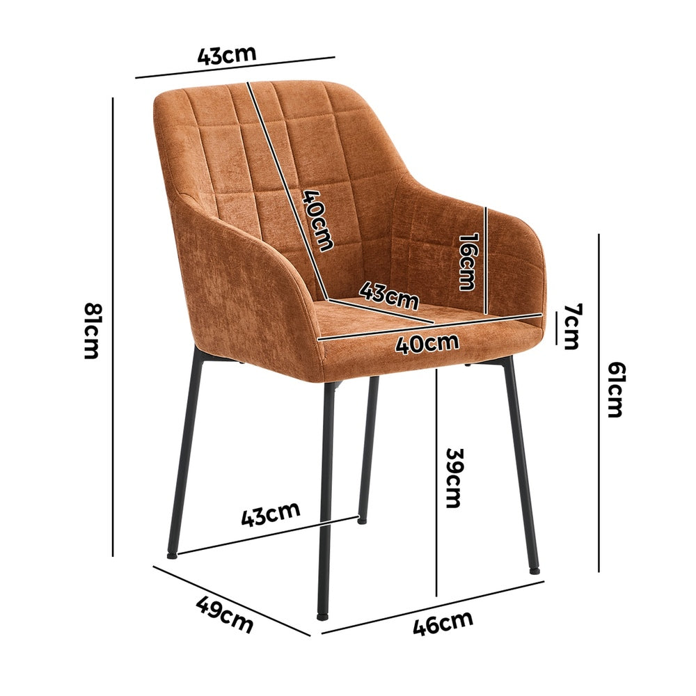 Dining Chairs Orange Chenille