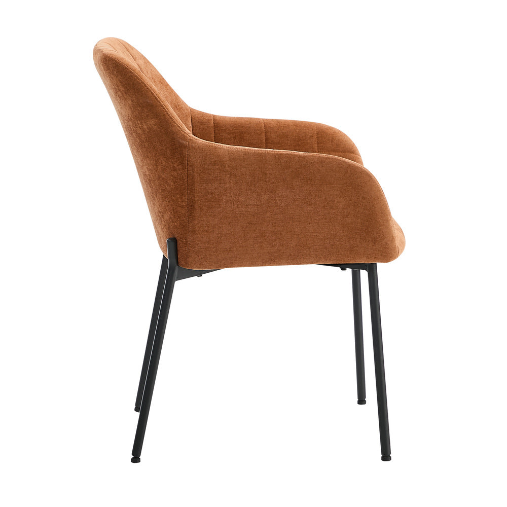 Dining Chairs Orange Chenille