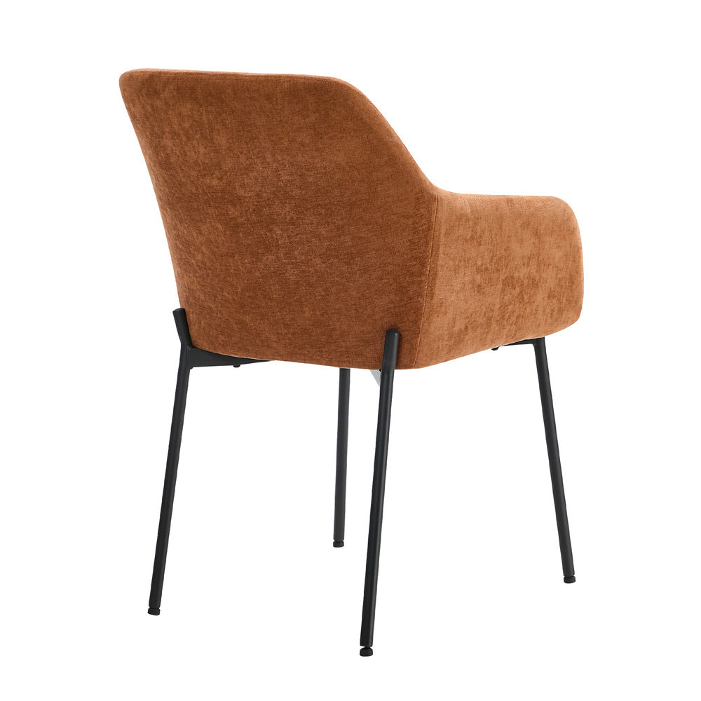 Dining Chairs Orange Chenille