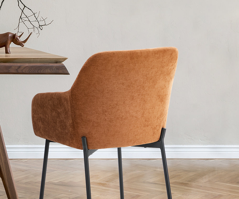 Dining Chairs Orange Chenille