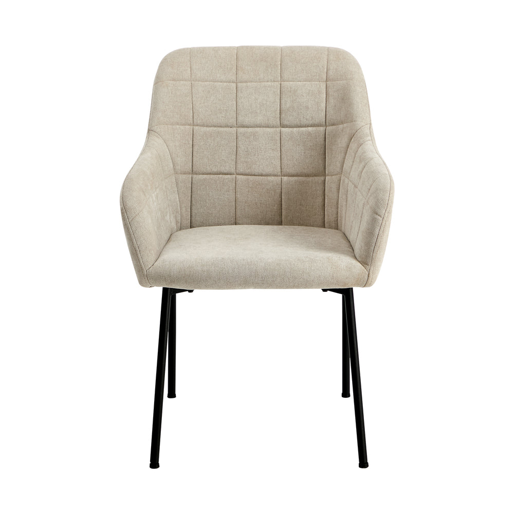 6x Dining Chairs Kitchen Armchairs Linen Fabric Beige