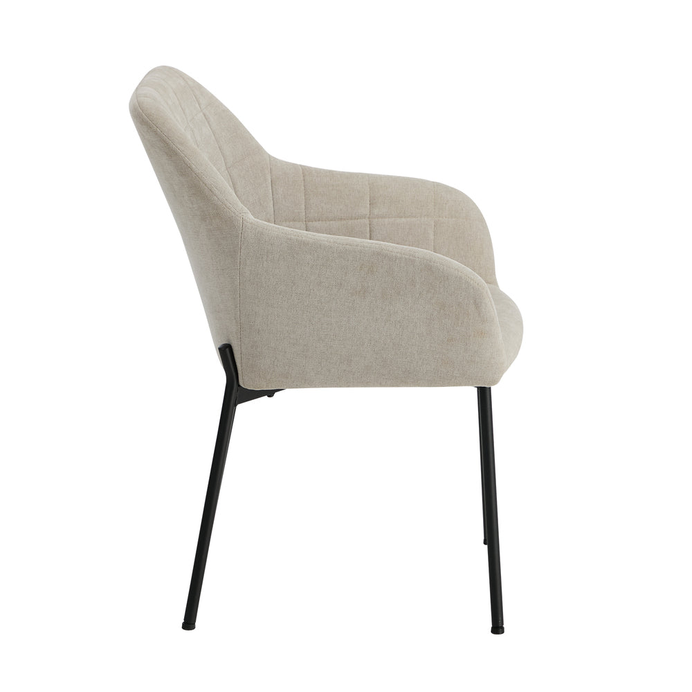 6x Dining Chairs Kitchen Armchairs Linen Fabric Beige