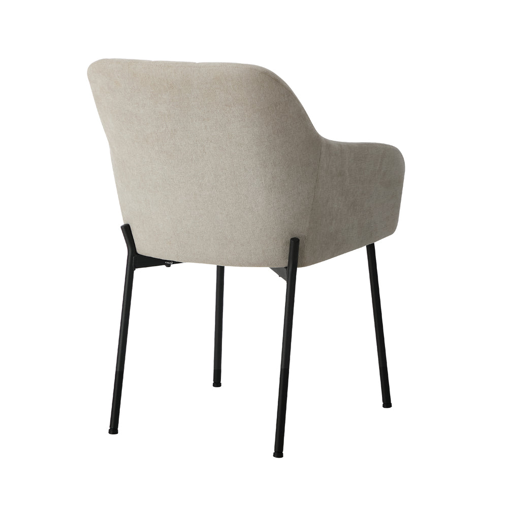 6x Dining Chairs Kitchen Armchairs Linen Fabric Beige