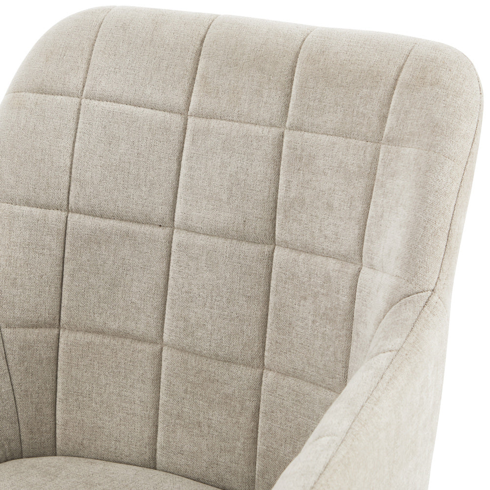 6x Dining Chairs Kitchen Armchairs Linen Fabric Beige