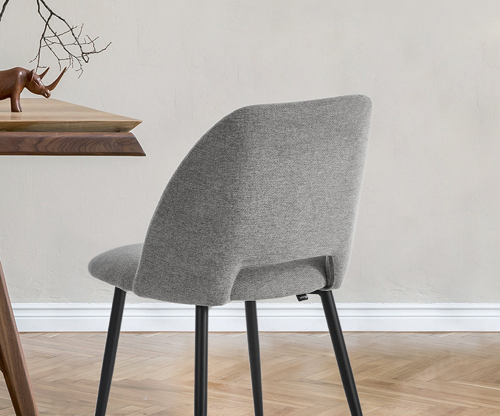 Dining Chair Set of 4,6,8 Grey Linen Fabric with Wraparound Padded Seat