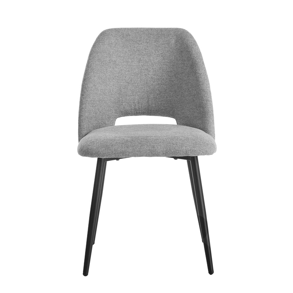 Dining Chair Set of 4,6,8 Grey Linen Fabric with Wraparound Padded Seat