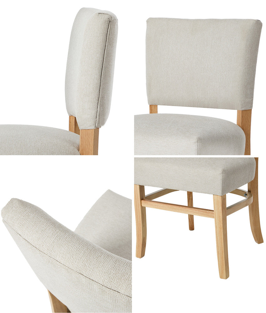 Dining Chairs Set of 4 Rubberwood Beige | Simpledeals