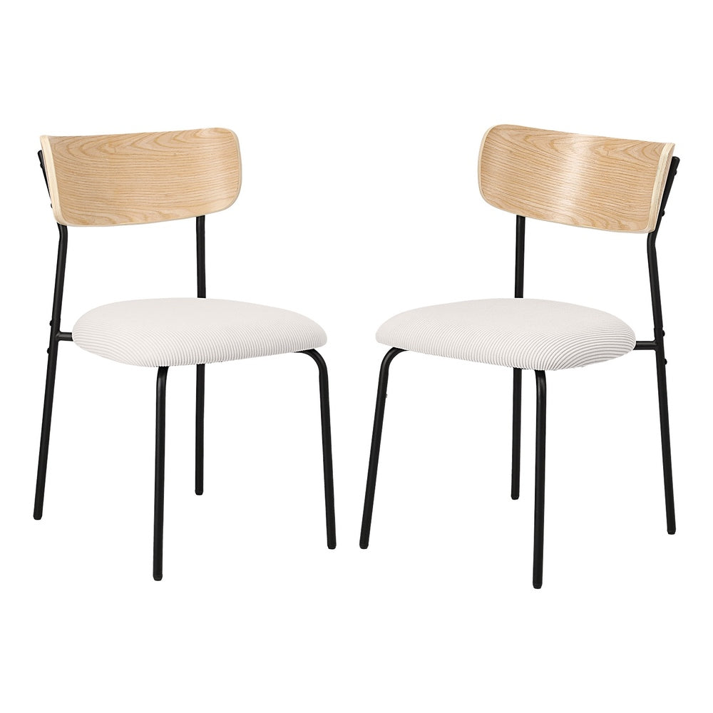 4/6/2/8 PCS Dining Chairs Padded Kitchen Chair Corduroy Beige