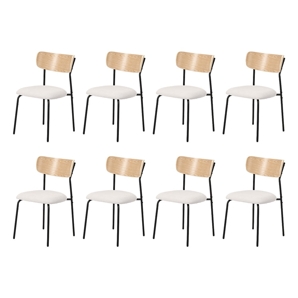 4/6/2/8 PCS Dining Chairs Padded Kitchen Chair Corduroy Beige