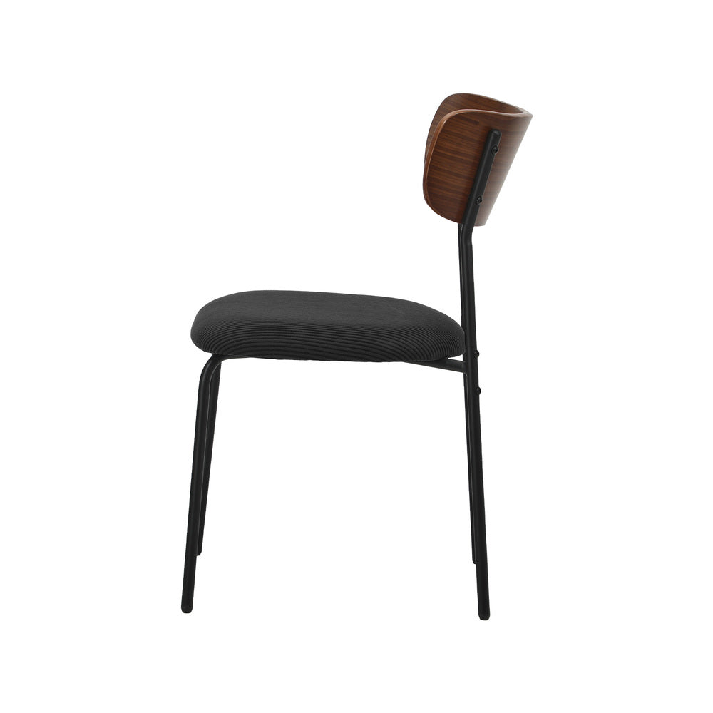 Black Corduroy Dining Chairs Set of 4 | Simpledeals