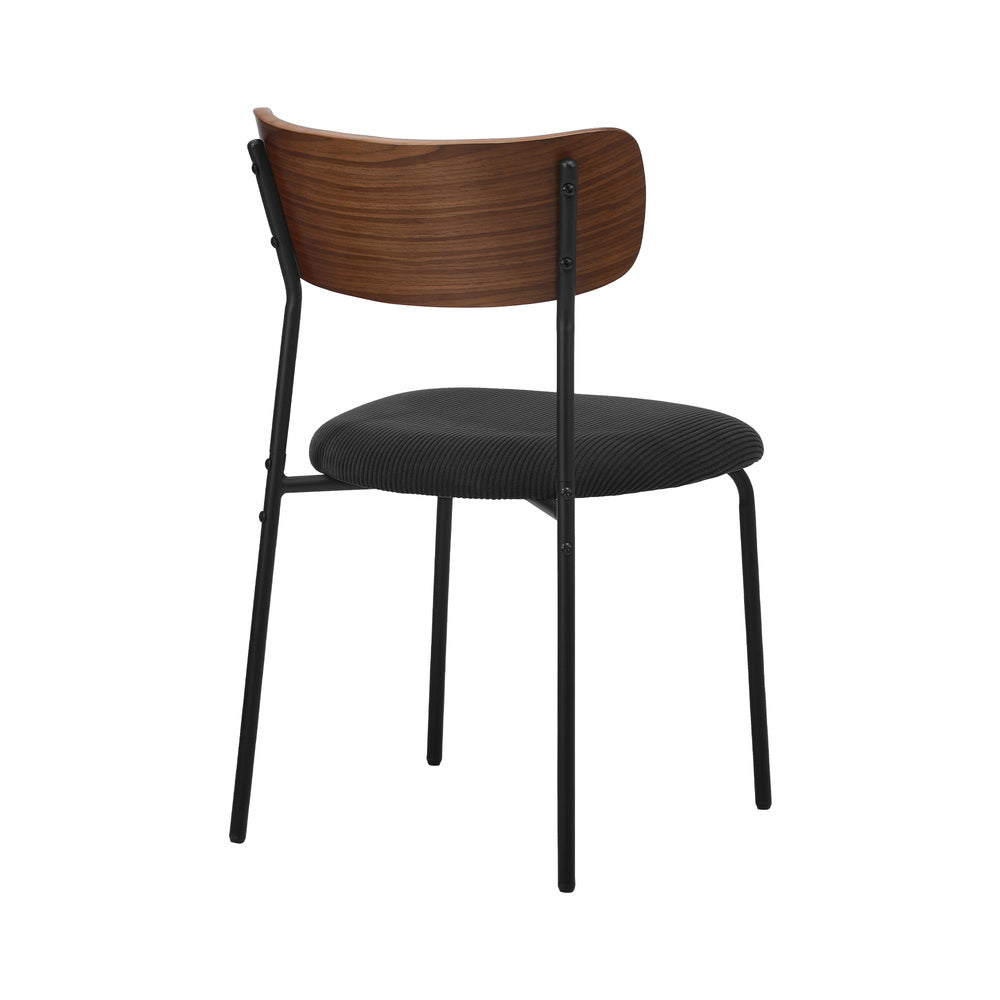 Black Corduroy Dining Chairs Set of 4 | Simpledeals