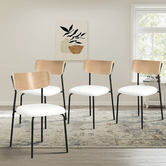 Sherpa Dining Chairs Set of 4 Padded | Dining Chair