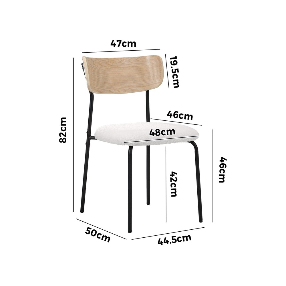 Sherpa Dining Chairs Set of 4 Padded | Simpledeals