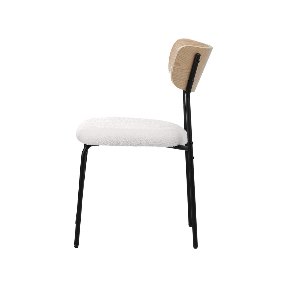 Sherpa Dining Chairs Set of 4 Padded | Simpledeals