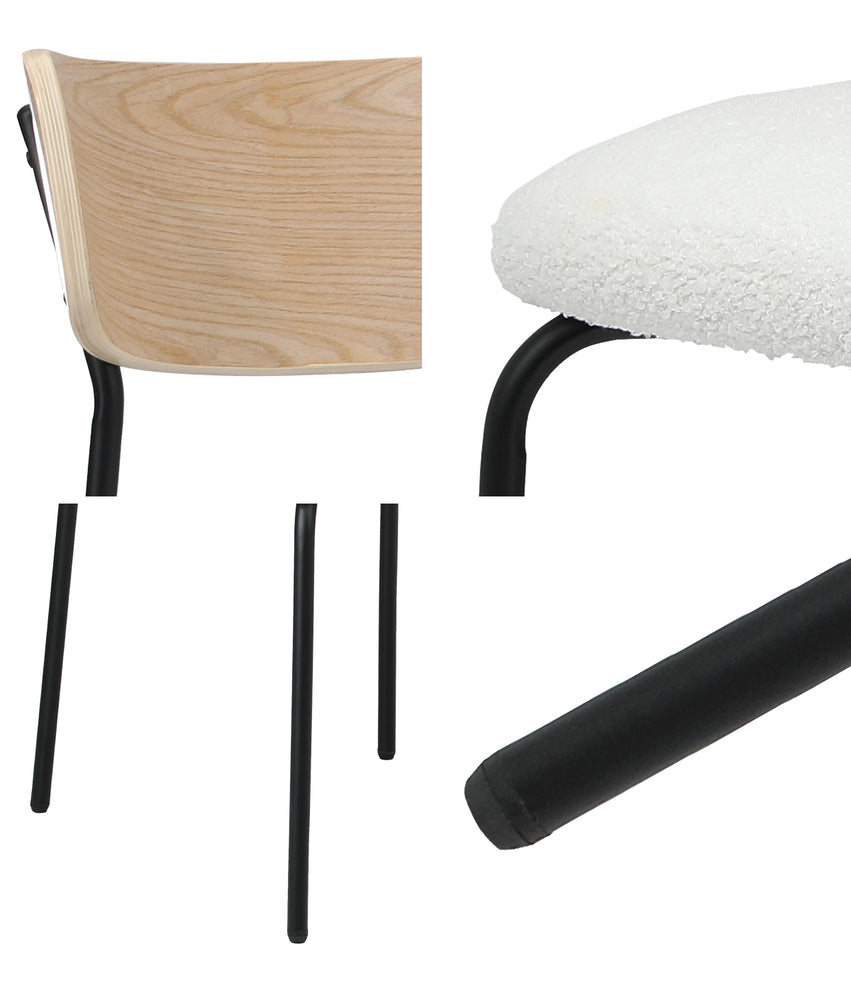 Sherpa Dining Chairs Set of 4 Padded | Simpledeals