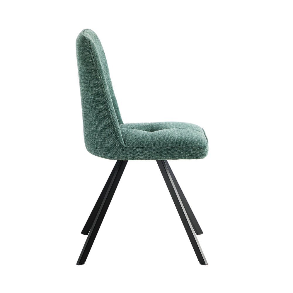 Dining Chair Set of 4,6,8 Green Linen Fabric Padded Seat Accent