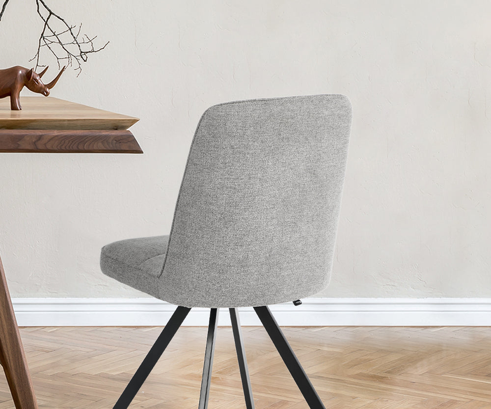 Dining Chair Set of 2 Green/Grey Linen Fabric Padded Seat Accent
