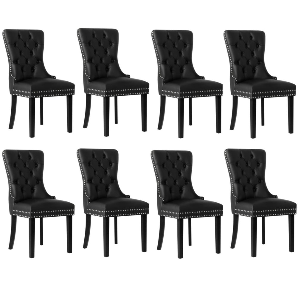 Velvet/Leather Dining Chairs French Provincial Tufted Beige/Black/Grey