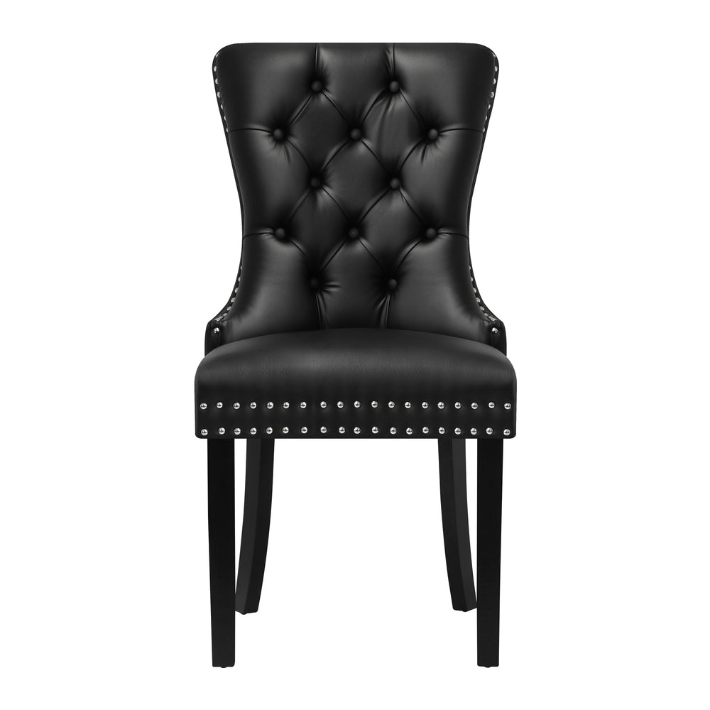 Velvet/Leather Dining Chairs French Provincial Tufted Beige/Black/Grey