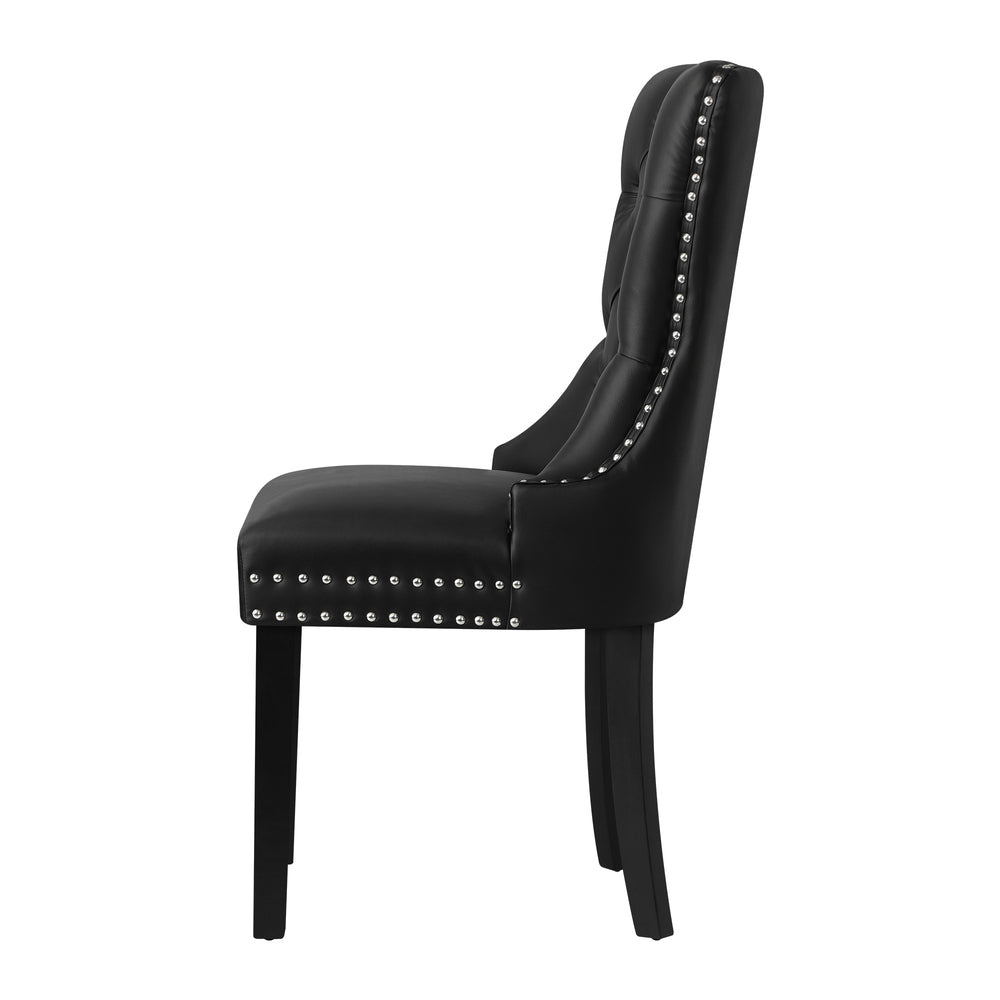 Velvet/Leather Dining Chairs French Provincial Tufted Beige/Black/Grey