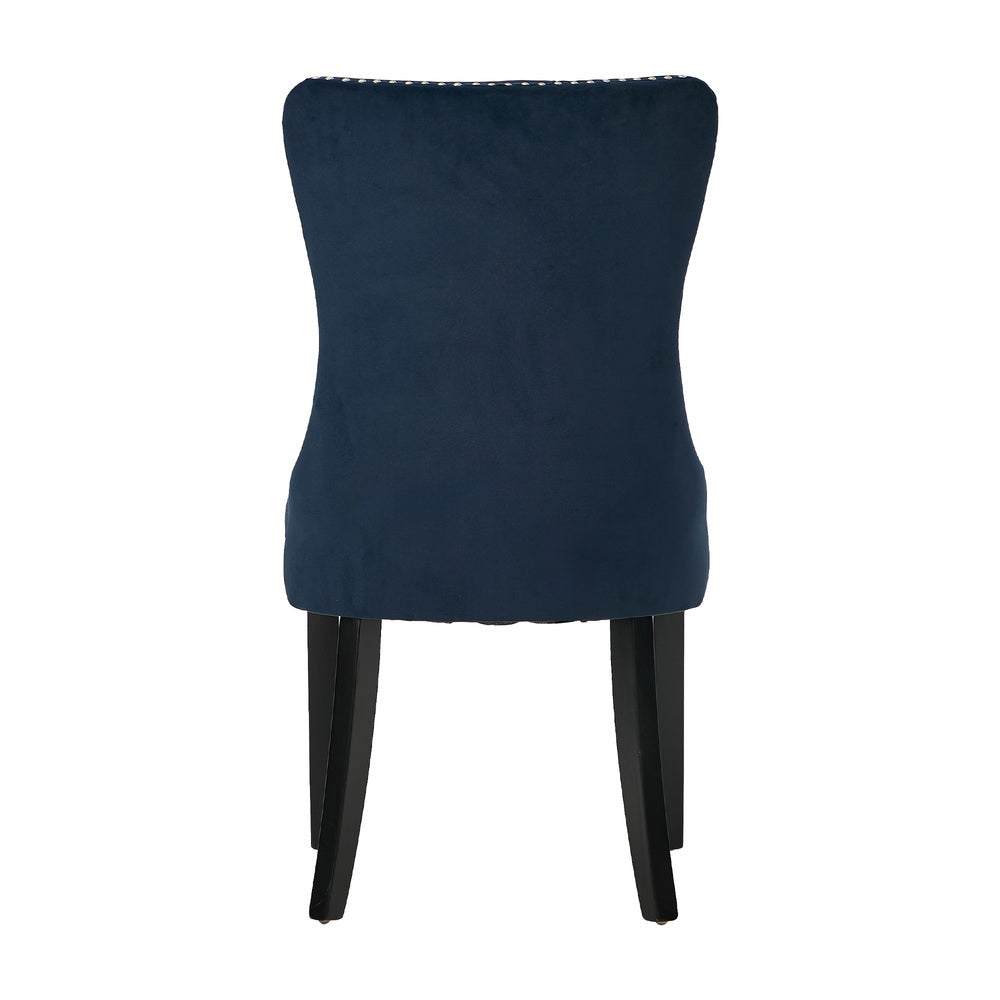 Velvet Dining Chair Upholstered French Tufted Blue 2 Pack