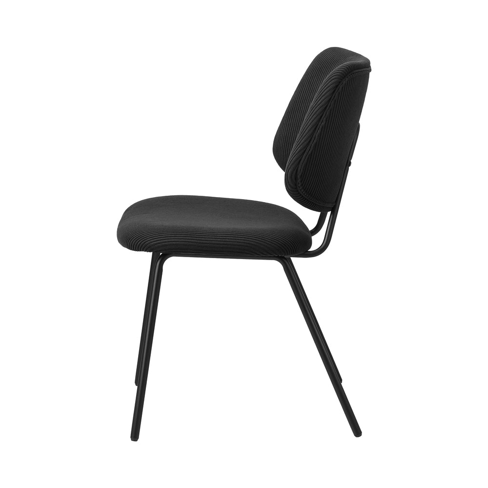 4x Dining Chair Vintage Retro Polyester Padded Dark Grey