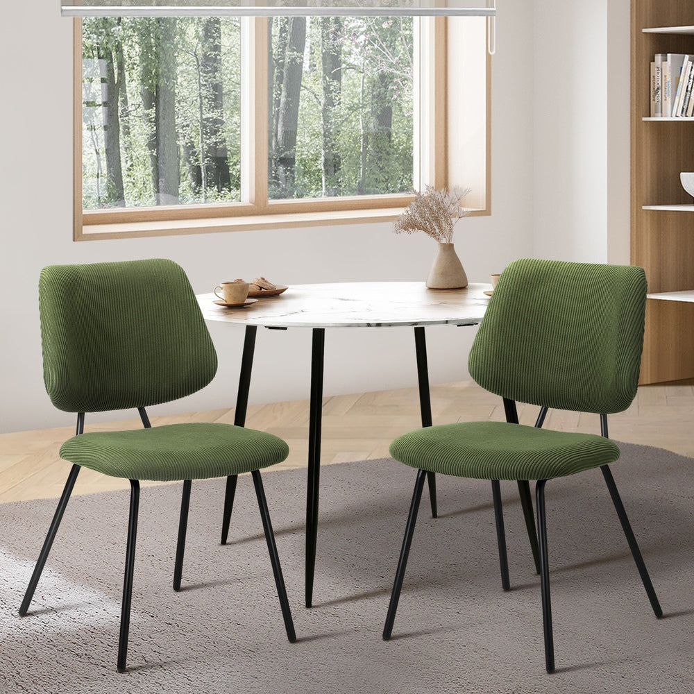 2x Dining Chair Vintage Retro Polyester Dark Grey
